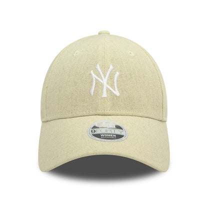 New Era Damen 9FORTY New York Yankees Baseball Cap - MLB Linen - Steingrau-Weiß