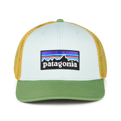 Patagonia P-6 Logo Trucker Cap aus organischer Baumwolle - Minzgrün-Grün-Senfgelb