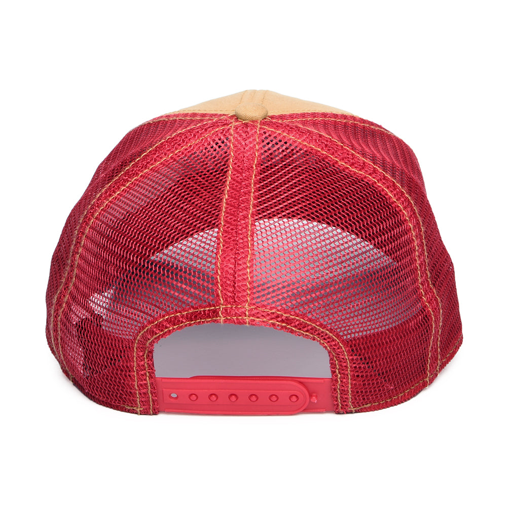 Stetson Vintage Trucker Cap - Hellbraun-Marineblau-Rot