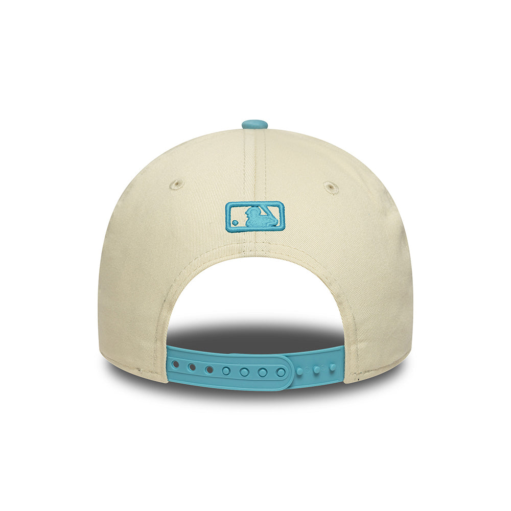 New Era 9FORTY L.A. Dodgers Baseball Cap - MLB Colourblock - Cremeweiß-Himmelblau
