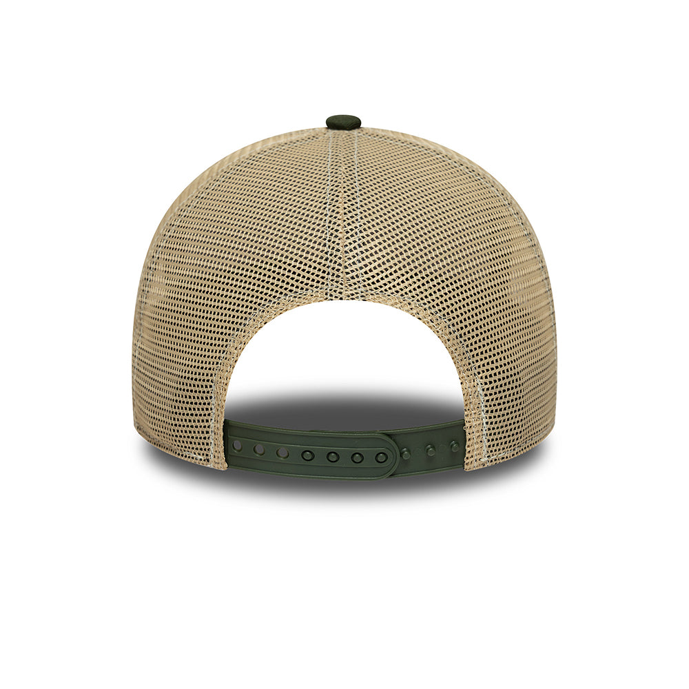 New Era A-Frame Bison Trucker Cap - Animal Patch - Braun-Olivgrün-Sand