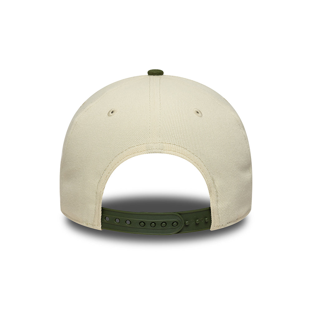 New Era 9FORTY A-Frame L.A. Dodgers Snapback Cap - MLB World Series Patch - Cremefarben-Moosgrün