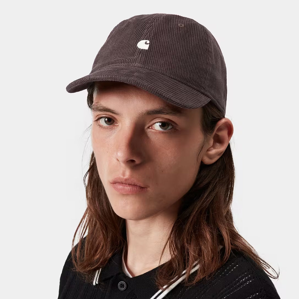 Carhartt WIP Harlem Kord Baseball Cap - Mittelbraun-Weiß