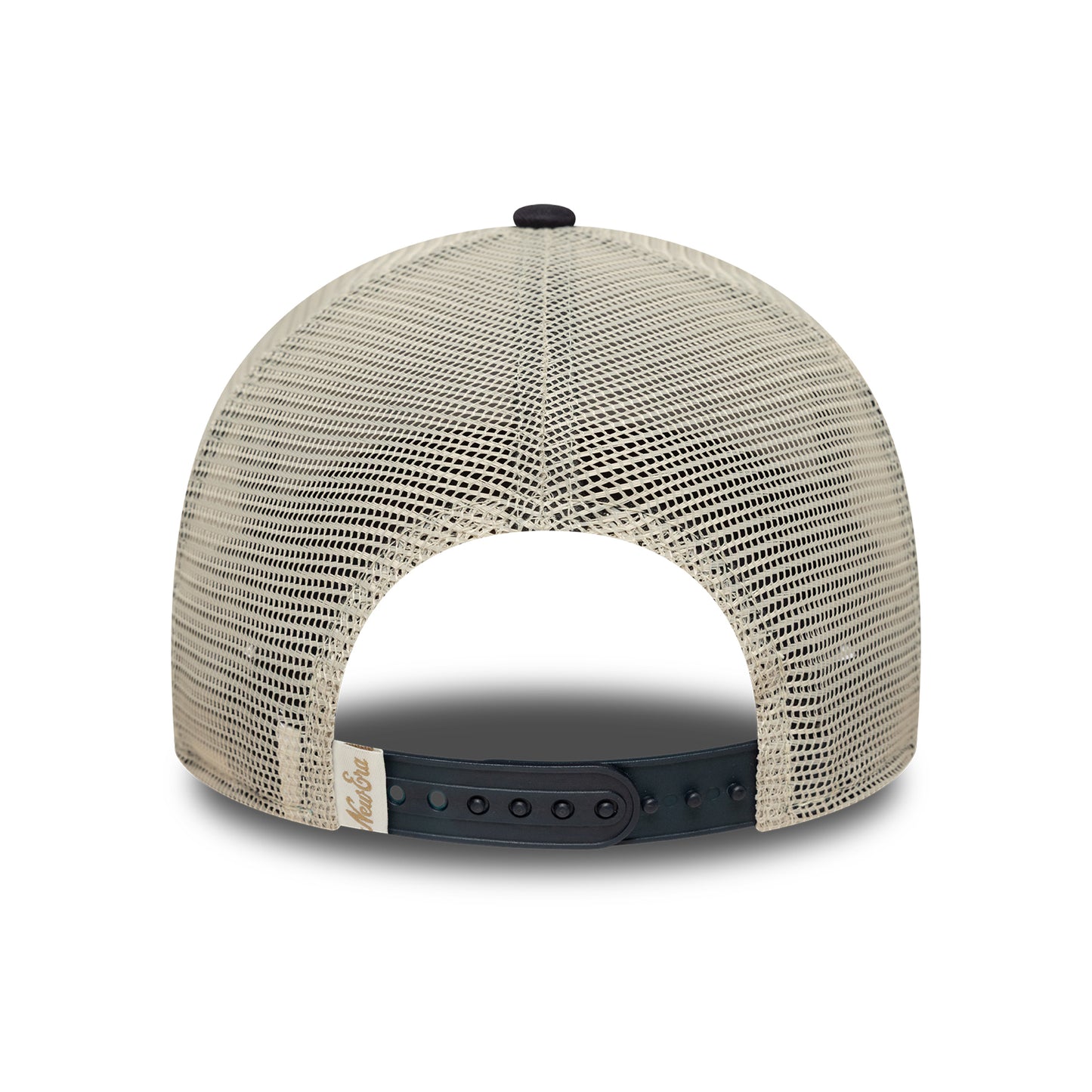 New Era 9FORTY M-Crown A-Frame Trucker Cap - Contrast Patch - Cremefarben-Marineblau