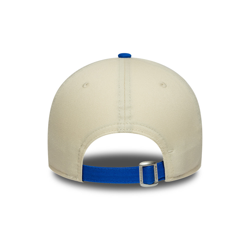 New Era 9FORTY Chelsea FC Baseball Cap - Seasonal Contrast Lion Crest - Cremeweiß-Königsblau