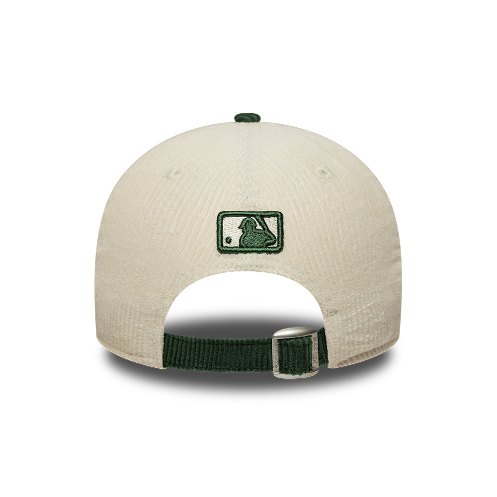 New Era 9FORTY M-Crown L.A. Dodgers Baseball Cap - MLB Cord - Cremefarben-Dunkelgrün