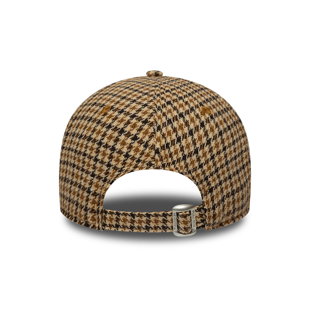 New Era 9TWENTY A-Frame New York Yankees Baseball Cap - MLB Houndstooth - Kamel