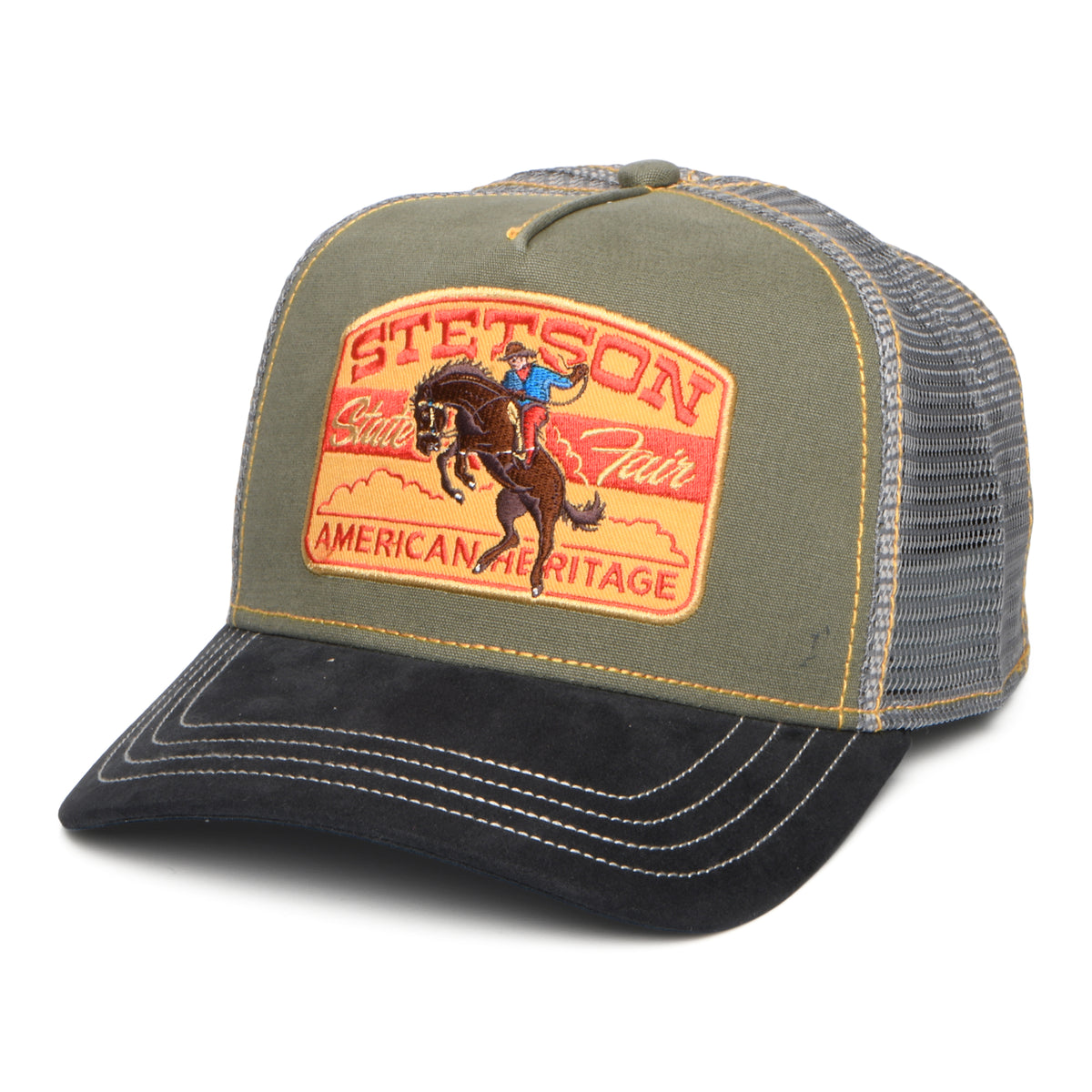 Stetson State Fair Trucker Cap - Olivgrün-Grau