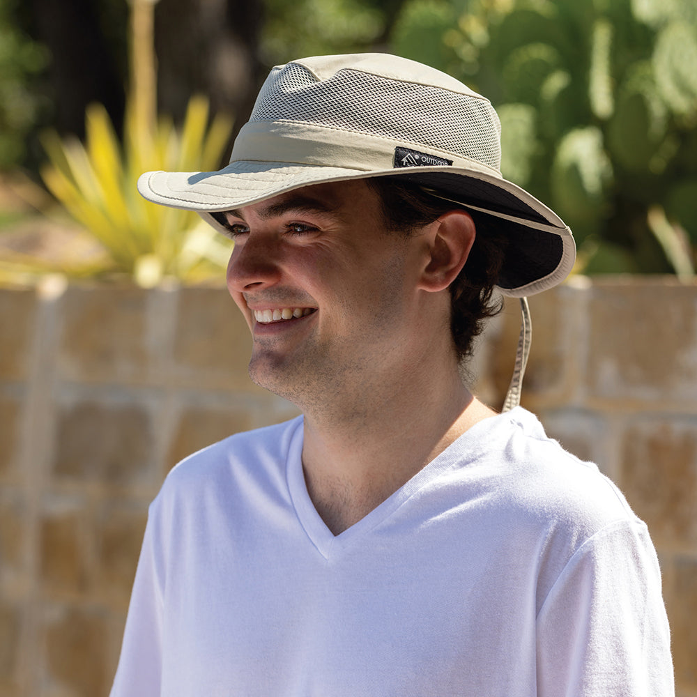 Dorfman Pacific Verpackbarer Atmungsaktiver Fischerhut - Khaki