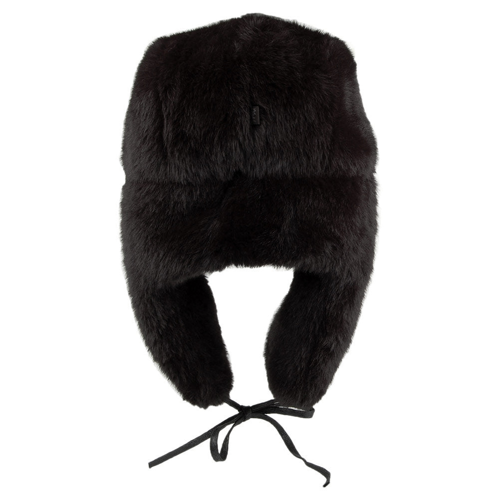 Kangol Fliegermütze aus Kunstfell - Schwarz