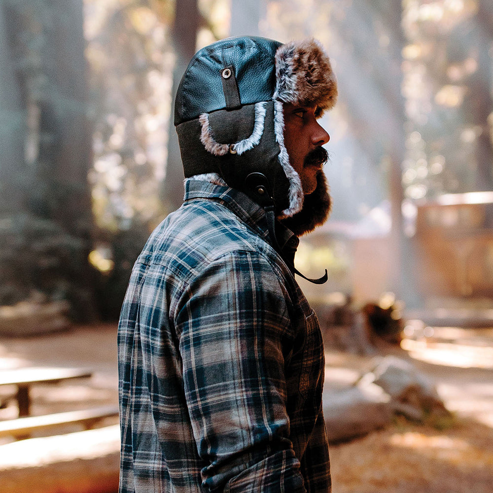 Dorfman Pacific Fliegermütze aus Kunstleder - Braun