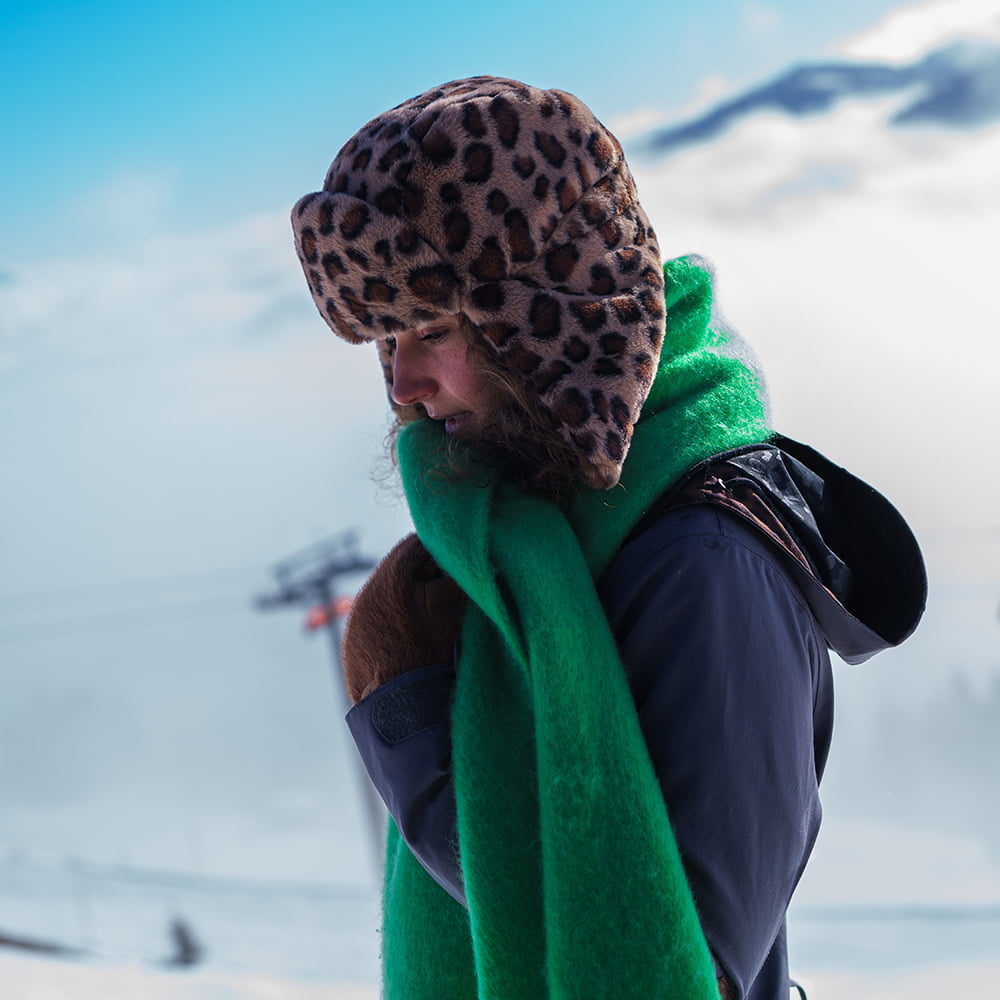 Barts Lucerne Bomber Kunstfell Fliegermütze Leopard - Braun