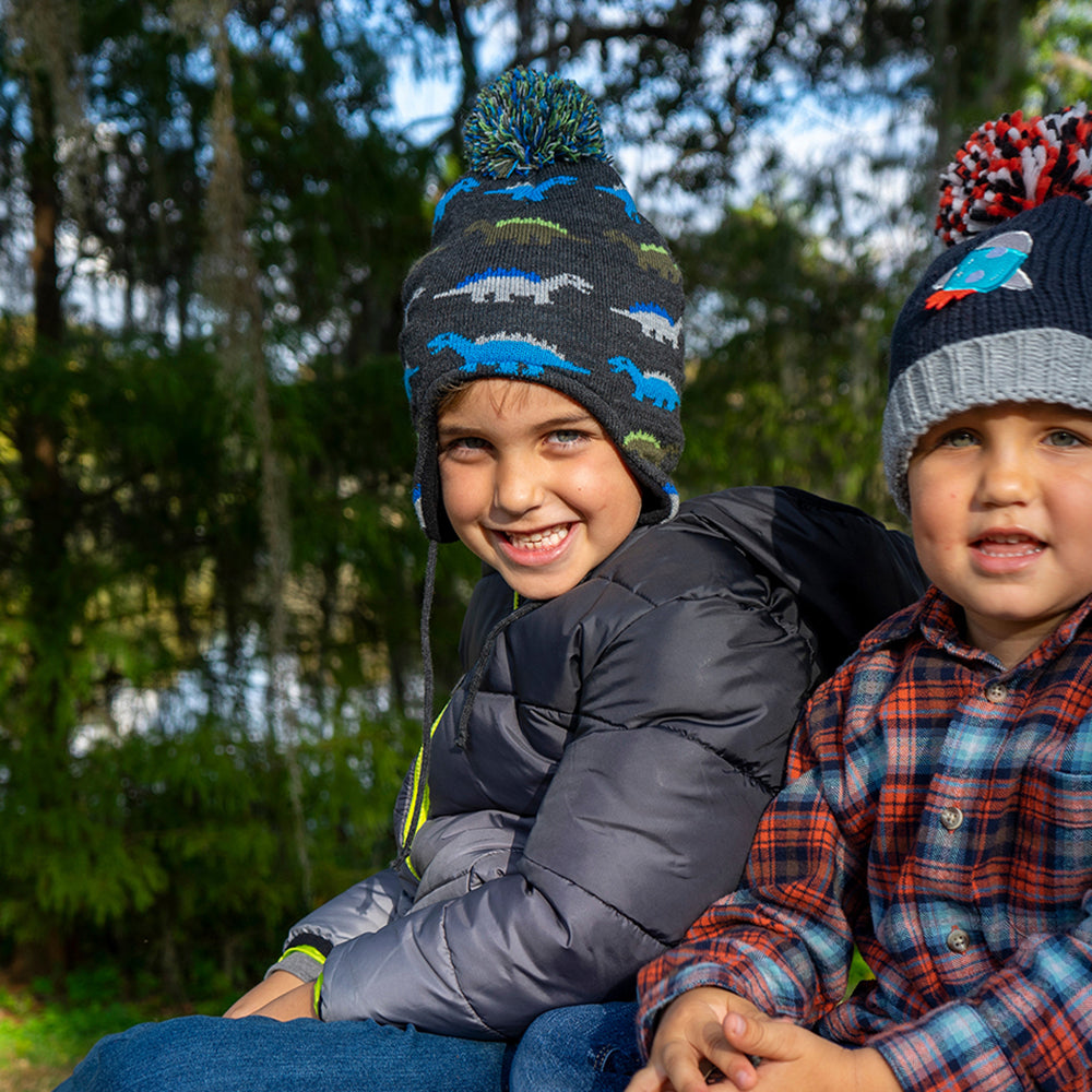 Scala Kinder Dino Bommelmütze Peruvian - Grau