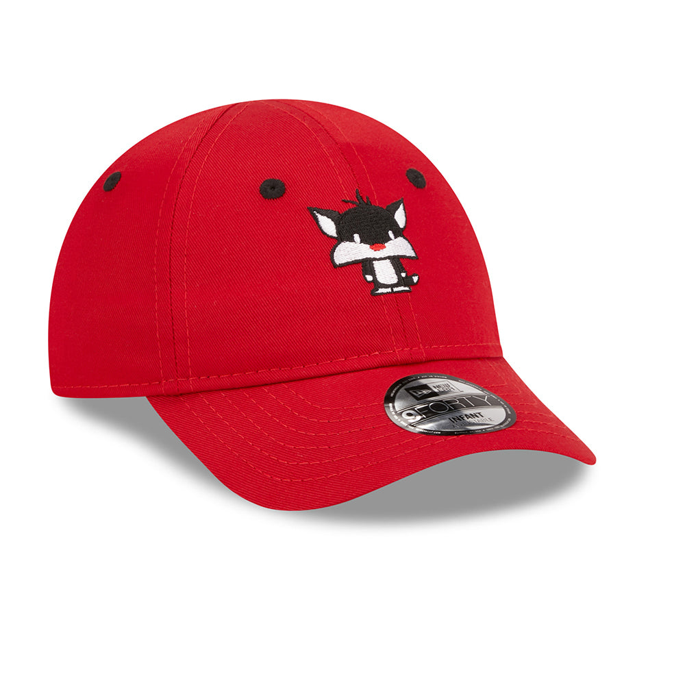 New Era Baby 9FORTY Sylvester Baseball Cap - Chibi Looney Tunes - Scharlachrot