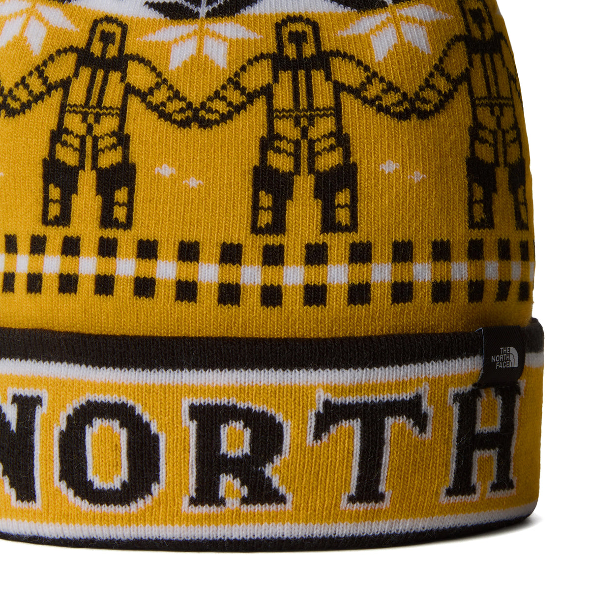 The North Face Kinder Ski Tuke II Bommelmütze - Gelb-Schwarz