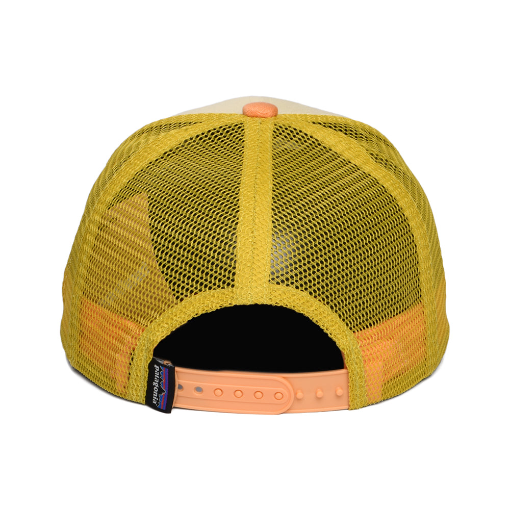 Patagonia Kinder Boardshort Logo Tones Trucker Cap aus organischer Baumwolle - Buttermilch-Pfirsich-Moosgrün