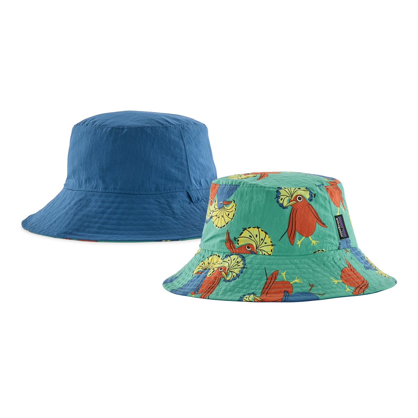 Patagonia Baby Royal Fren Wendbarer Sonnen Fischerhut - Grün-Blau