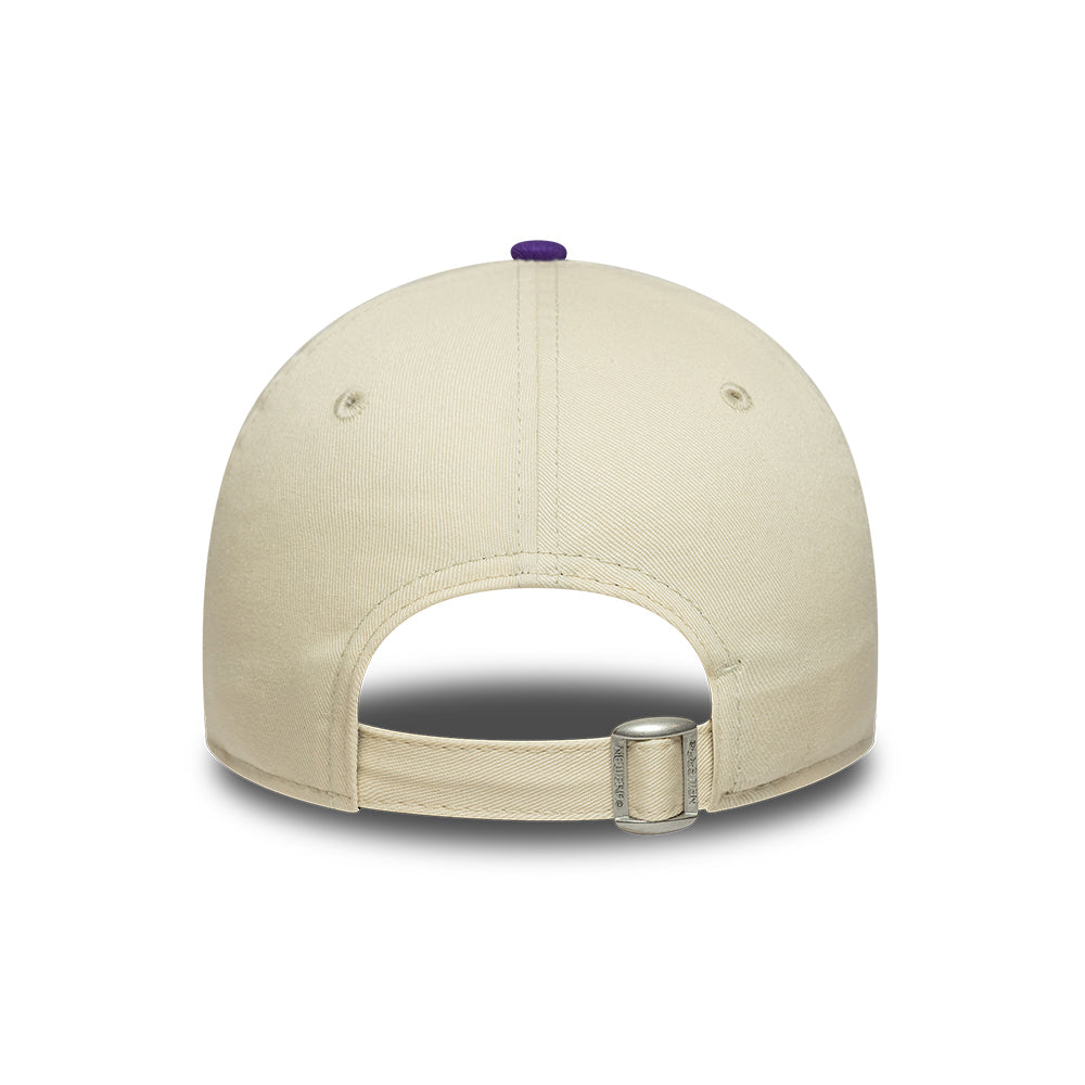 New Era Kinder 9FORTY L.A. Dodgers Baseball Cap - MLB League Essential - Cremefarben-Lila