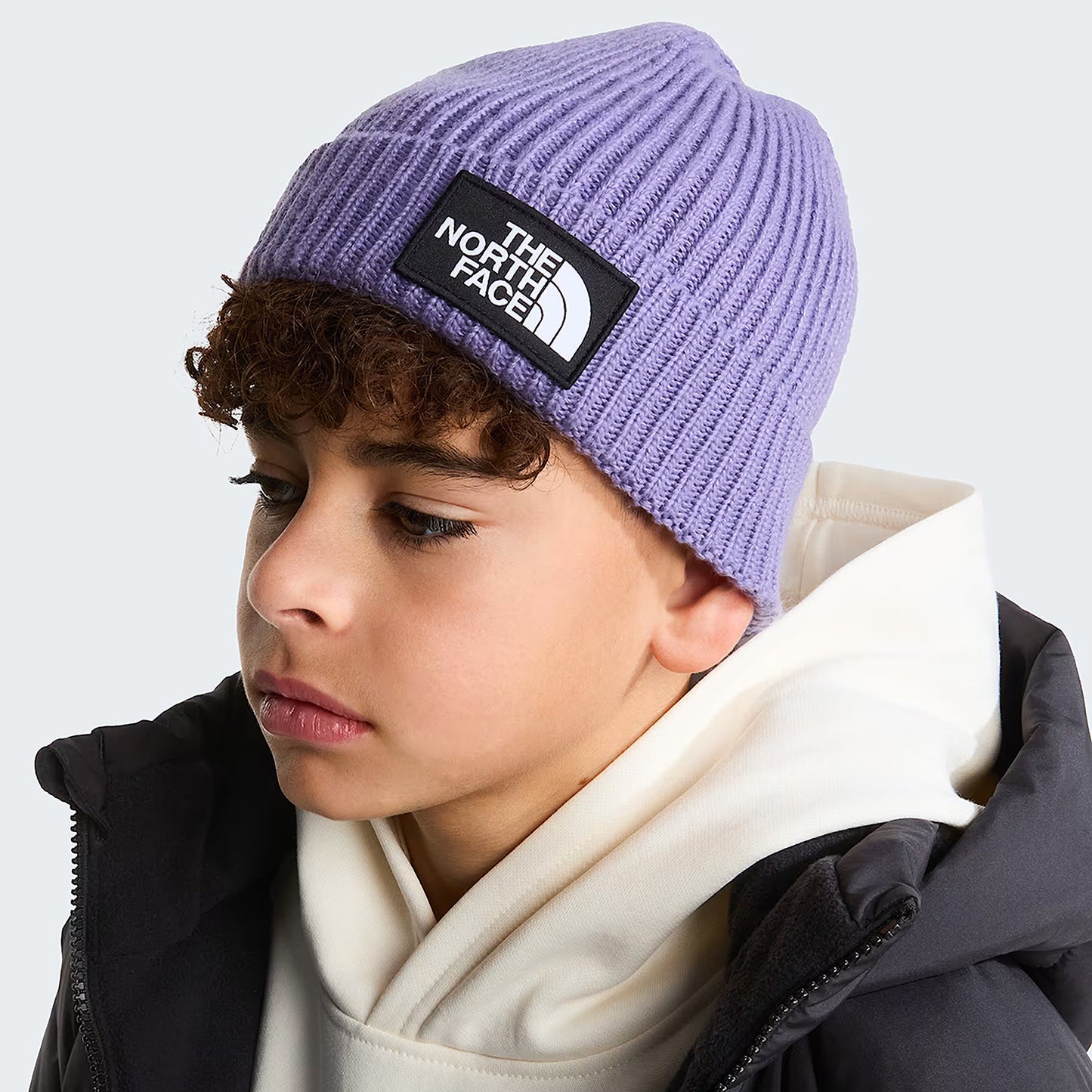 The North Face Kinder TNF Box Logo Cuffed mit Umschlag Beanie Mütze - Lavendel