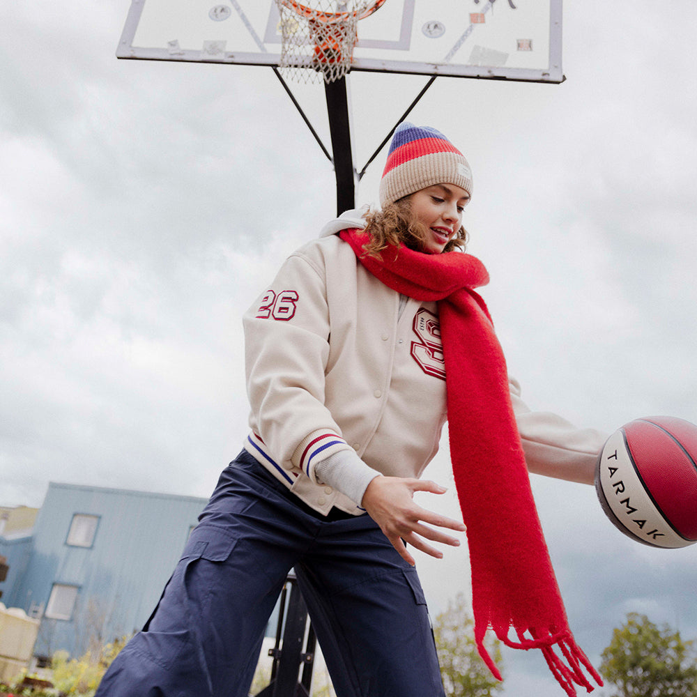 Barts Dova Beanie Mütze - Blau-Rot-Creme