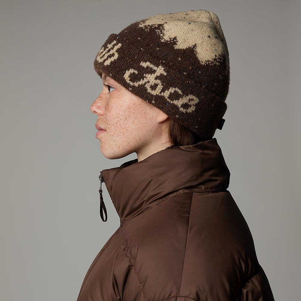 The North Face Cabin Mountainscape Cuffed Beanie Mütze - Braun-Sand