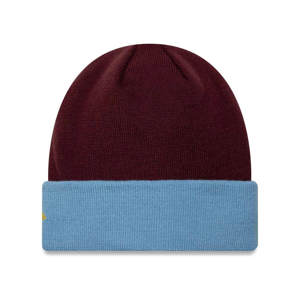 New Era Aston Villa FC Beanie Mütze - Team Cuff Knit - Rotweinfarben-Himmelblau