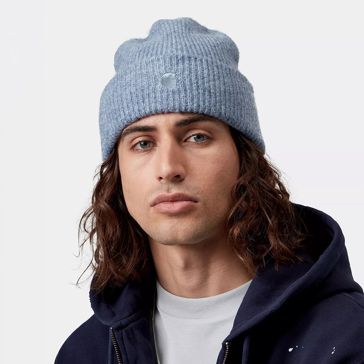 Carhartt WIP Curtis super weiche Recycelter Beanie Mütze - Rauchblau