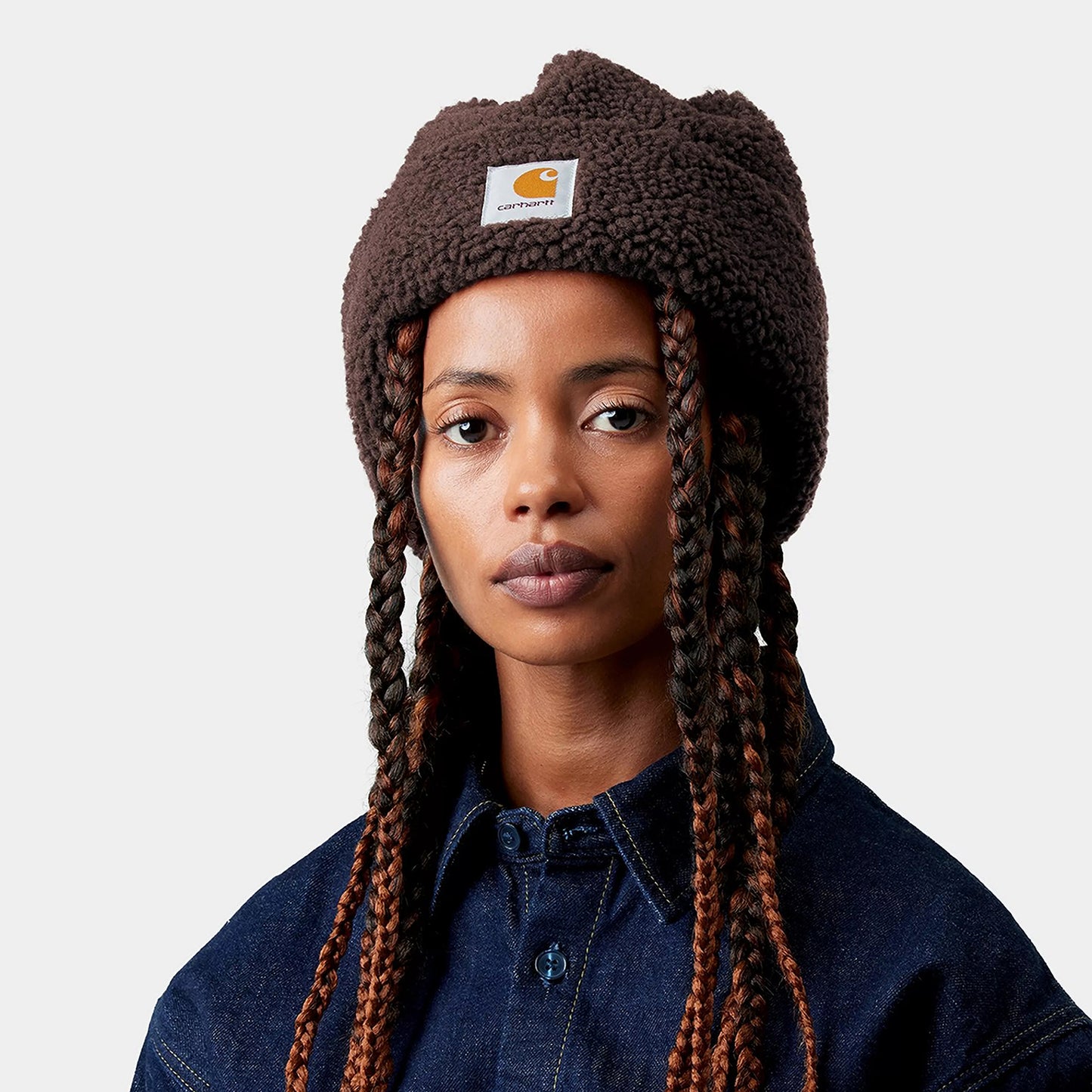 Carhartt WIP Prentis Pile Fleece Beanie Mütze - Schokolade