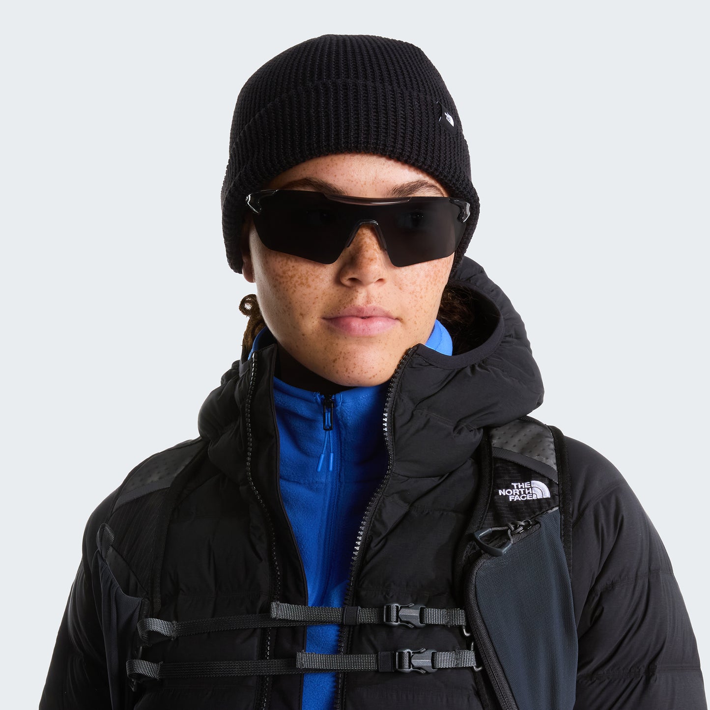 The North Face TNF Fisherman Beanie Mütze und Waffelstrickmuster - Schwarz