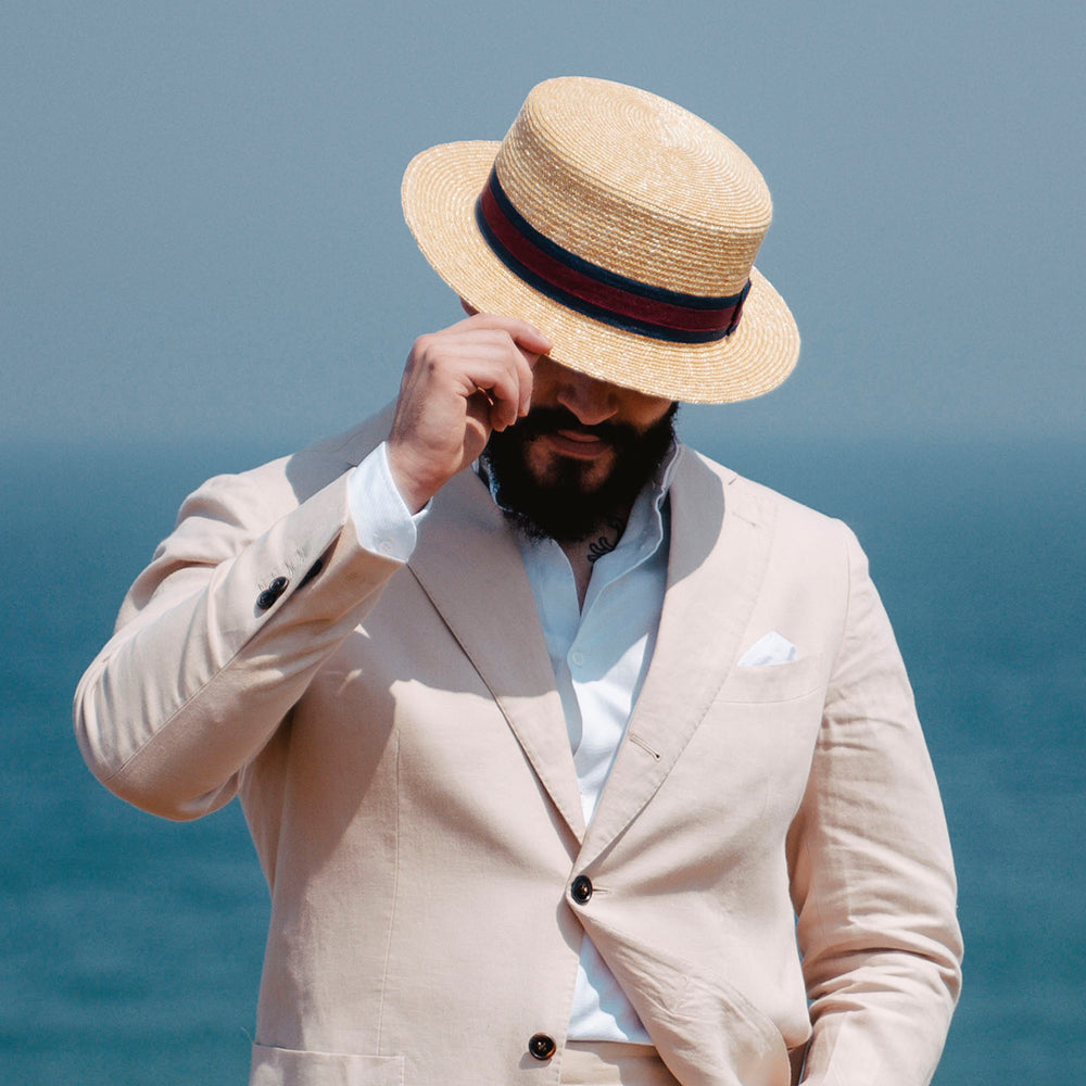 Jaxon & James Kreissäge Strohhut Gestreiftes Hutband Großhandel