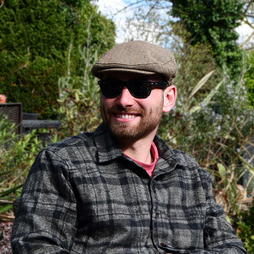 Jaxon & James Schiebermütze mit Fischgrätmuster Dunkelbraun Großhandel