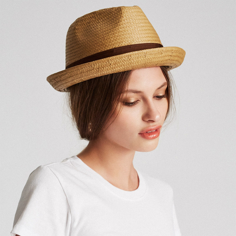 Brixton Castor Trilby Hut aus Stroh - Latte
