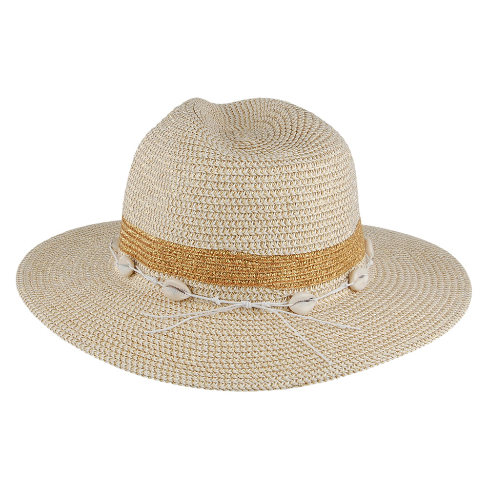 Seeberger Seashell Fedora Hut - Natur-Gold