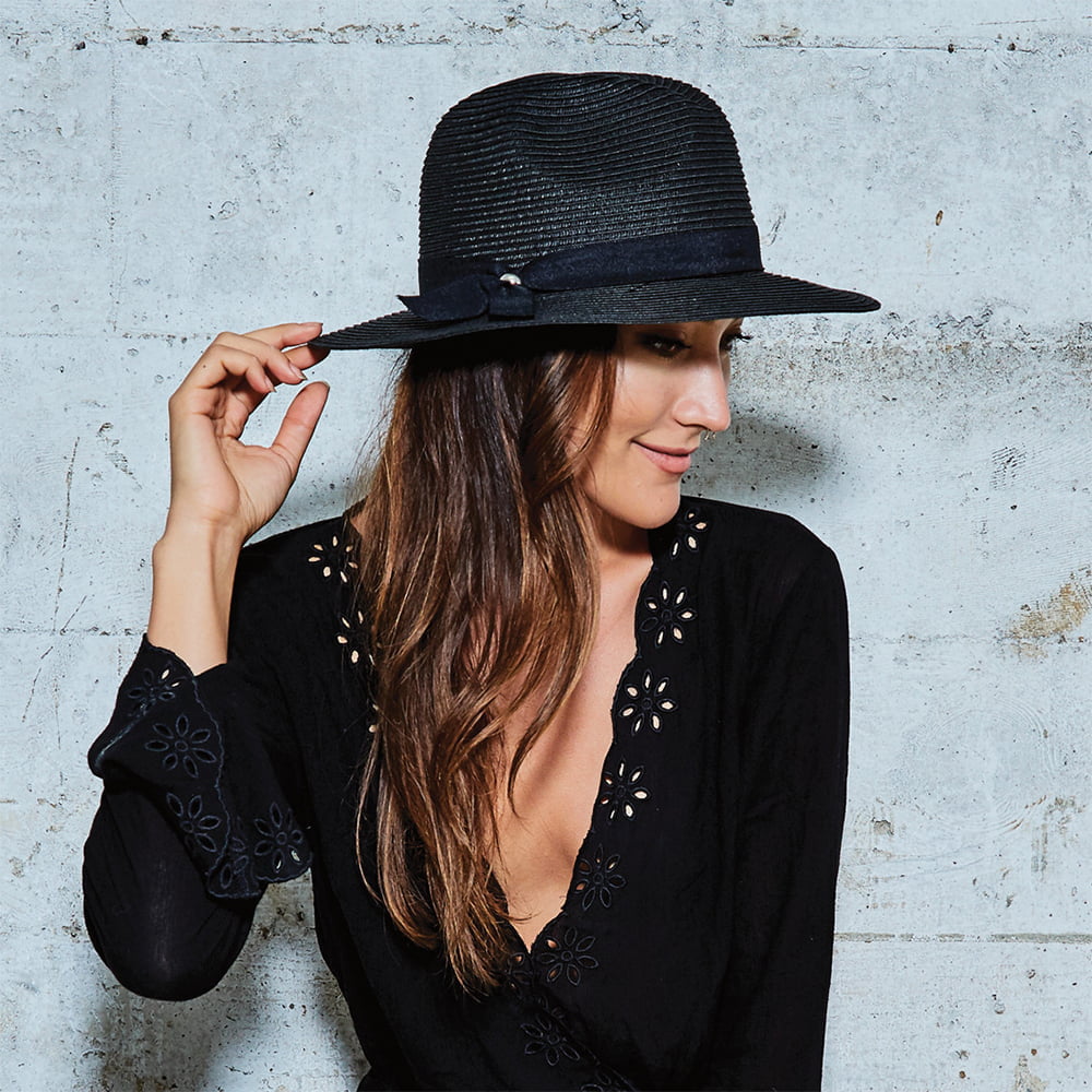 Scala Beatty Safari Fedora Hut - Schwarz