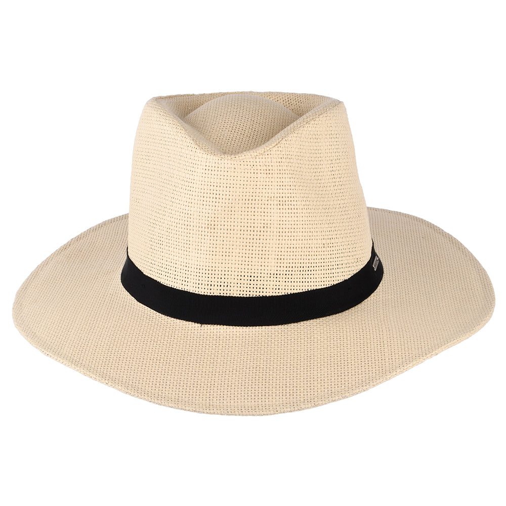 Brixton Carolina Knautschbarer Fedora Hut aus Toyo Stroh - Natur