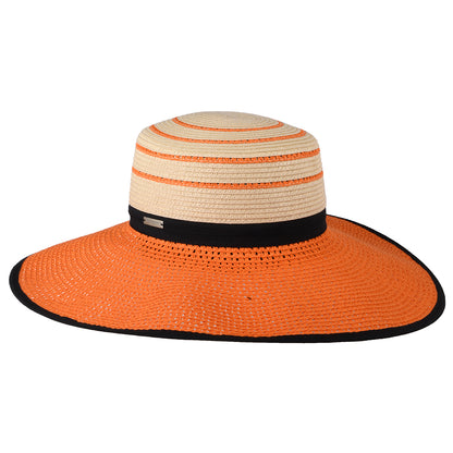 Seeberger Kreissäge Hut aus Toyo Stroh - Natur-Orange