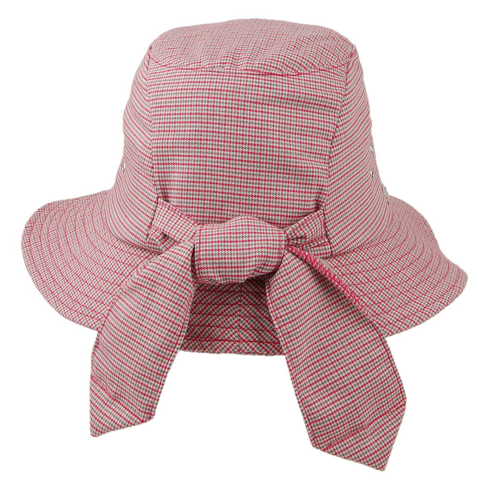 Betmar Geknoteter Glockenhut Houndstooth - Rot-Multi