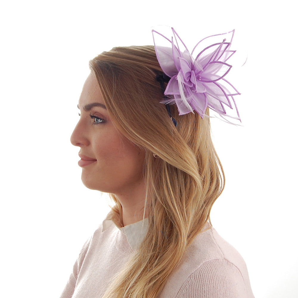 Failsworth Lily Clip-On Fascinator aus Organza - Fliederfarben