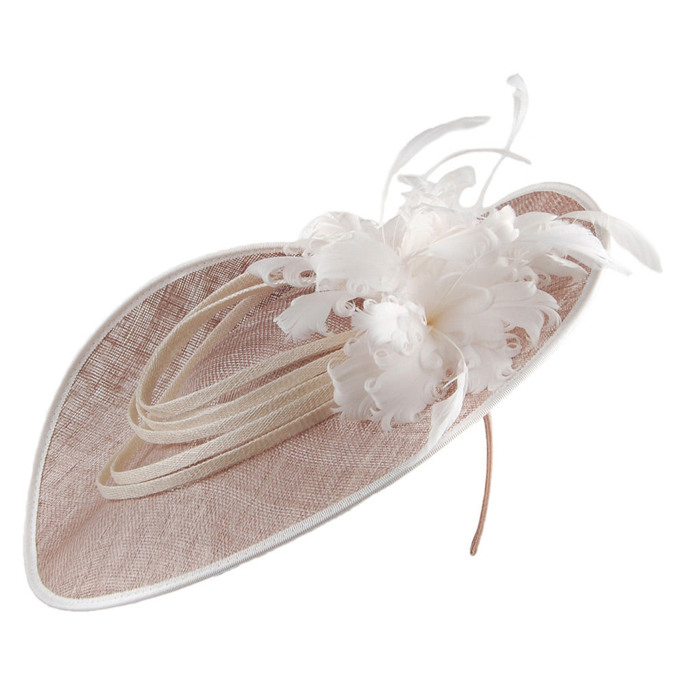 Failsworth Venus Disc Fascinator - Grau-Elfenbein