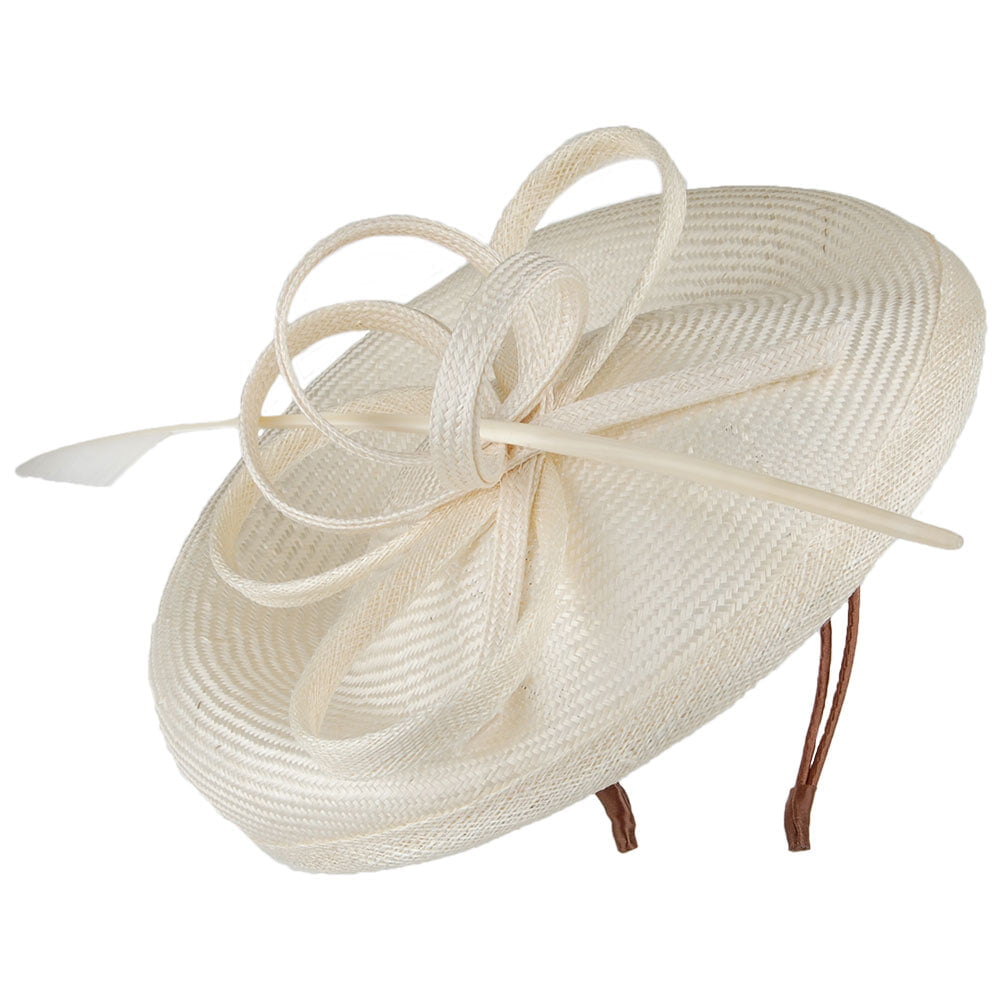 Whiteley Bella Disc Fascinator aus Stroh - Elfenbein
