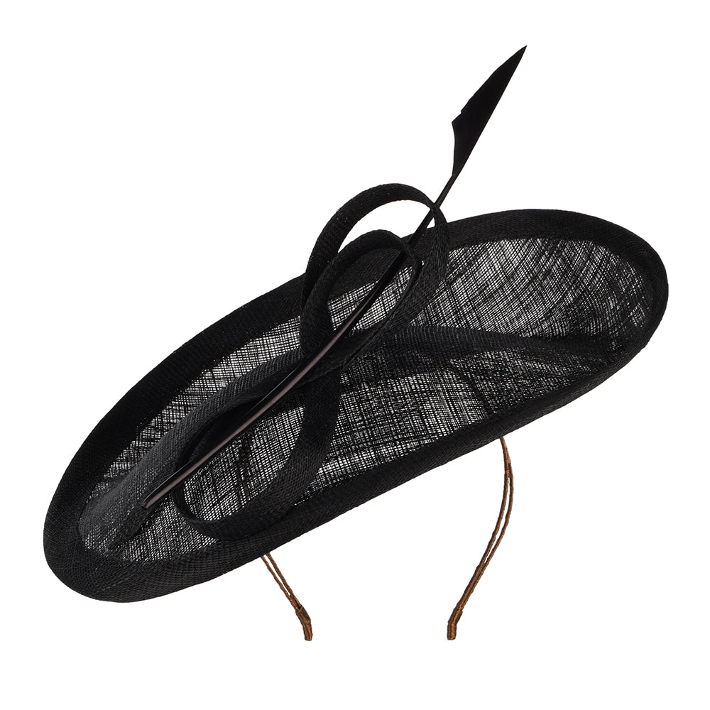 Whiteley Tulpen Disc Fascinator - Schwarz