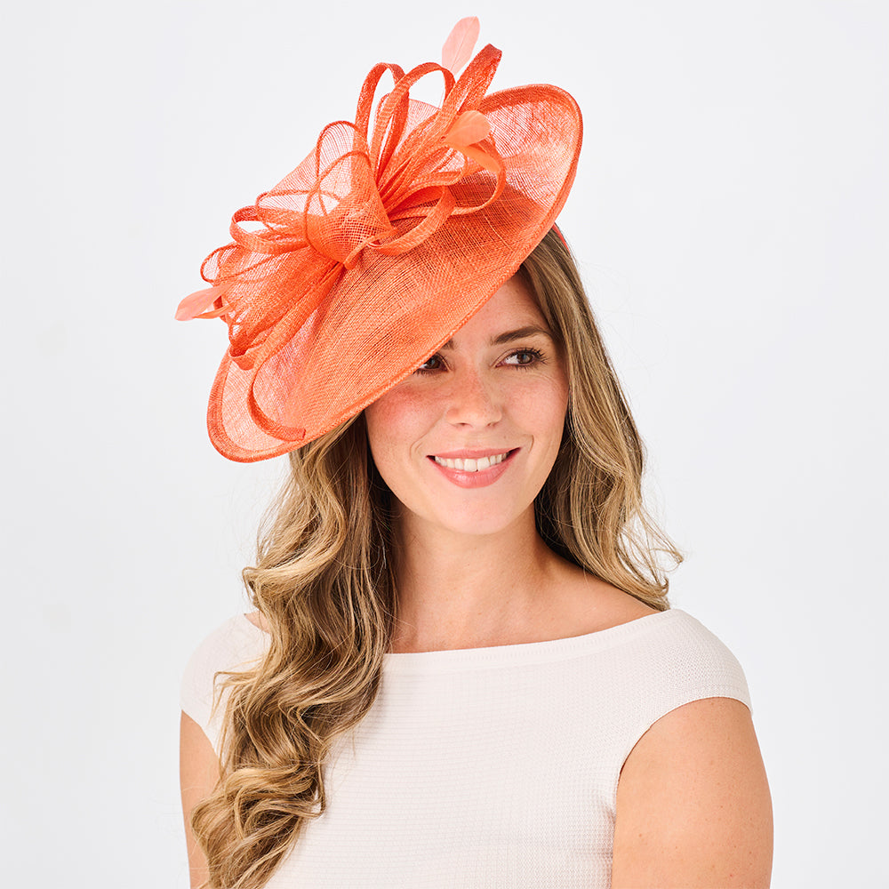 Failsworth Caitlyn Scheiben Fascinator - Papaya