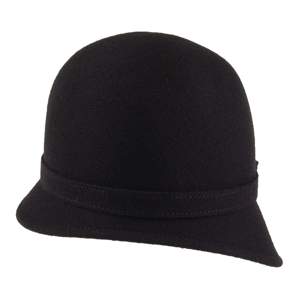 Whiteley Harper Glockenhut aus Wolle mit Schleife - Schwarz