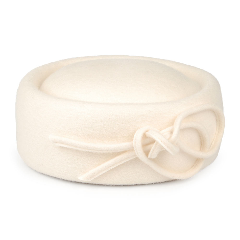 Whiteley Bouvier Pillbox Hut aus Wolle - Winterweiß