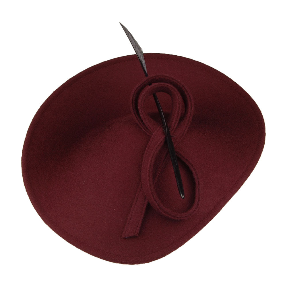 Whiteley Athena Disc Fascinator aus Wolle - Maulbeere