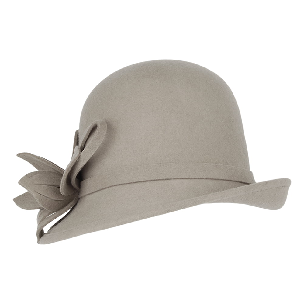 Failsworth Blumen Glockenhut aus Wollfilz - Latte