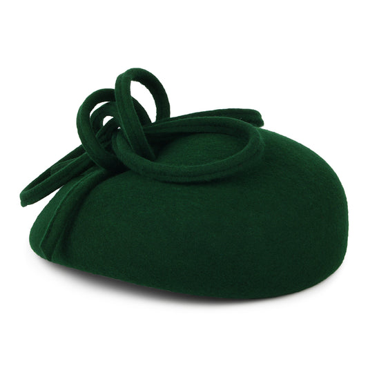 Whiteley Rosey Pillbox Hut aus Wolle mit Schlaufe - Waldgrün