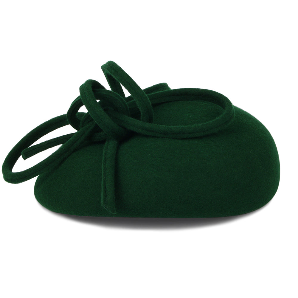 Whiteley Rosey Pillbox Hut aus Wolle mit Schlaufe - Waldgrün