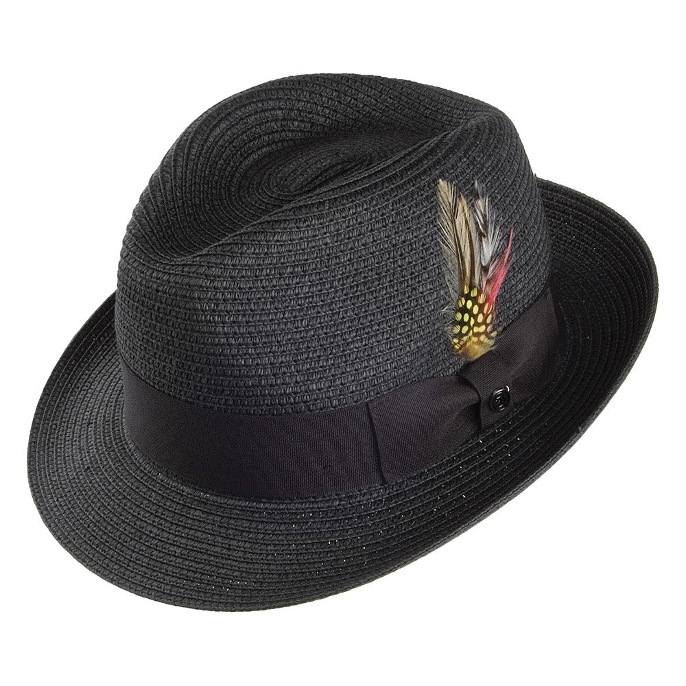 Jaxon & James Pinchcrown Trilby Toyo-Strohhut - Schwarz