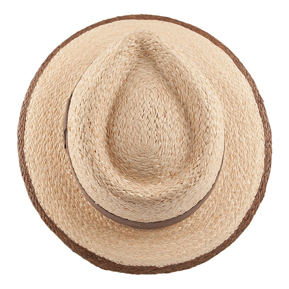 Stetson Teardrop Fedora Hut aus Raffia Stroh - Natur